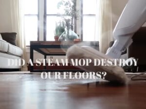 A steam mop on a floor
